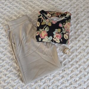 H&M Women's Tan Wide Leg Pants